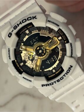 Casio G-Shock White & Gold Analog-Digital Watch